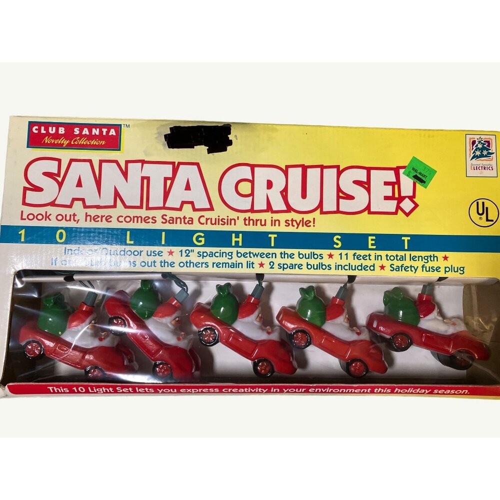 Club Santa Santa Cruise 10 Light Set - Indoor/Outdoor Use - Santa Cruisin' in St